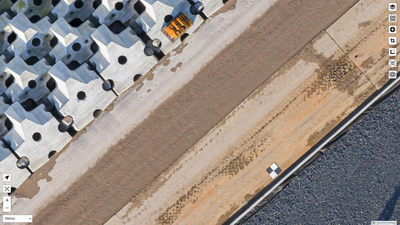 Monitoring new concrete protection blocks (Orthophoto)
